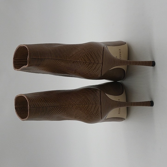 219- L'AGENCE Mariette Women's Ankle Stiletto Boots Tan Color Size 9 NWT - Picture 6 of 11